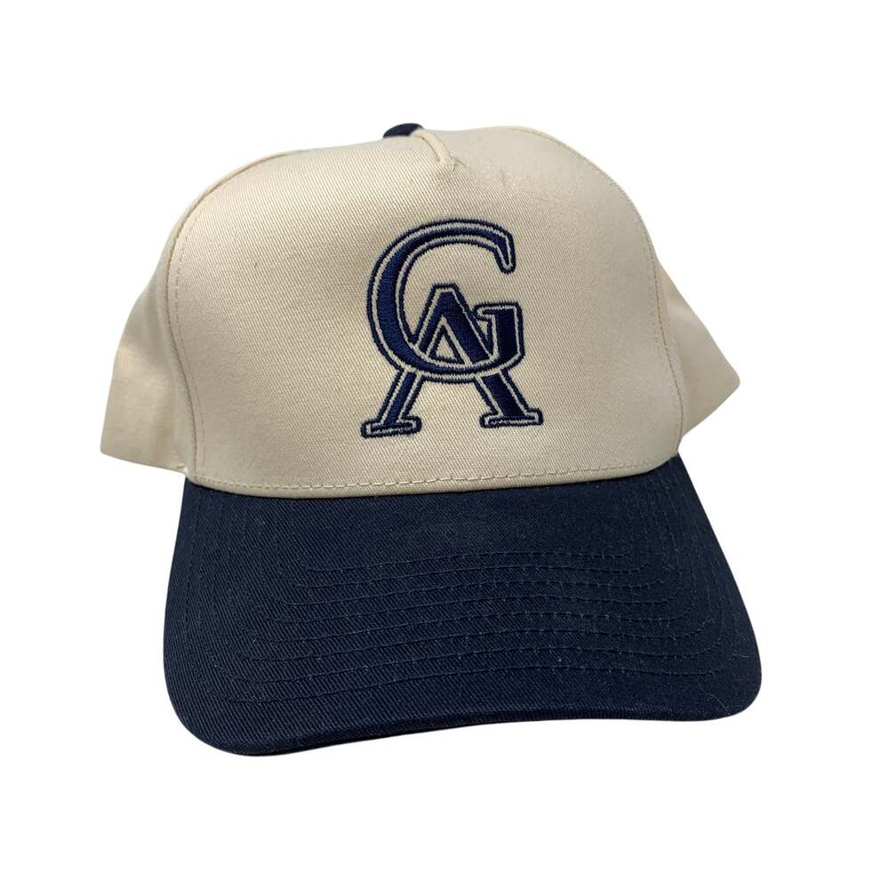 Richardson Global Ambassador Club Hat Unisex Cream Navy Embroidered Cap 323FPC
